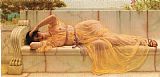 John William Godward Paintings - Girl in Yellow Drapery by John William Godward
